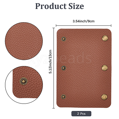 2Pcs PU Leather Luggage Handle Wrap Covers PURS-GL0001-06B-1