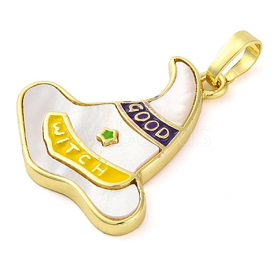 Halloween Theme Brass Enamel Pendants KK-S401-04G-B-1