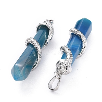 Natural Agate Big Pointed Pendants G-F696-B12-1