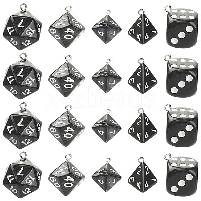 20Pcs 5 Styles Opaque Resin Pendants RESI-CJ0002-64-1