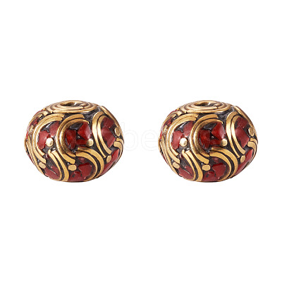 2Pcs Handmade Tibetan Style Beads KK-TA0008-43-1