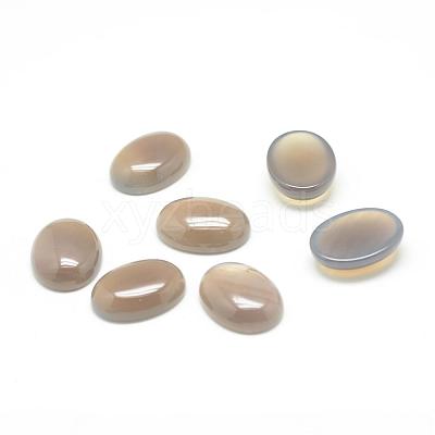 Natural Grey Agate Gemstone Cabochons G-T020-13x18mm-06-1