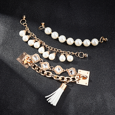 3Pcs 3 Styles Alloy Chain for DIY Keychains MOBA-AR0001-01-1