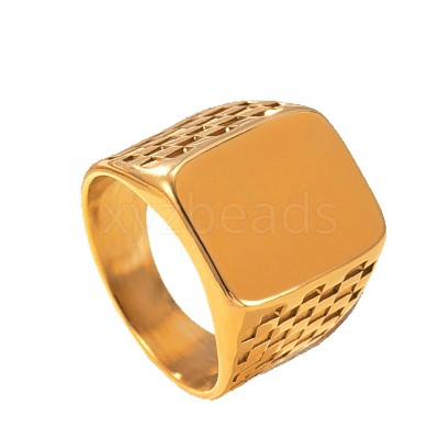 Rectangle 304 Stainless Steel Finger Rings FS-WGF3CA3-03-1