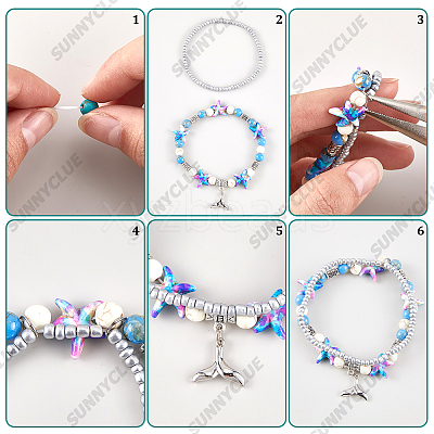 DIY Ocean Theme Double Layer Bracelets Making Kits DIY-SC0029-52-1