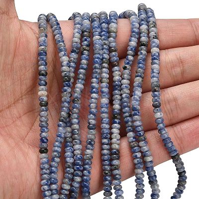 Natural Blue Spot Jasper Beads Strands G-L635-A12-4x2mm-1