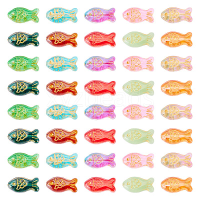 50Pcs Baking Paint Transparent Glass Beads DGLA-TA0001-62-1