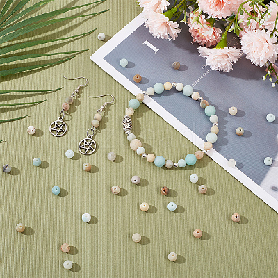 4 Strands Natural Flower Amazonite Beads Strands G-NB0005-09A-1