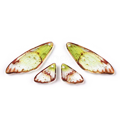 Transparent Resin Wing Earrings Pendants FIND-TAC0006-59D-1
