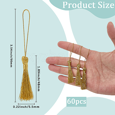 60Pcs Polyester Tassel Pendant Decorations AJEW-GF0010-90-1
