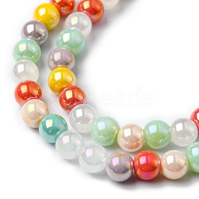 Electroplate Glass Beads Strands EGLA-D018-01-1