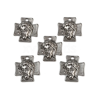 Tibetan Style Alloy Cross with Jesus Alloy Pendants for Easter Jewelry LS-K0P62051-1