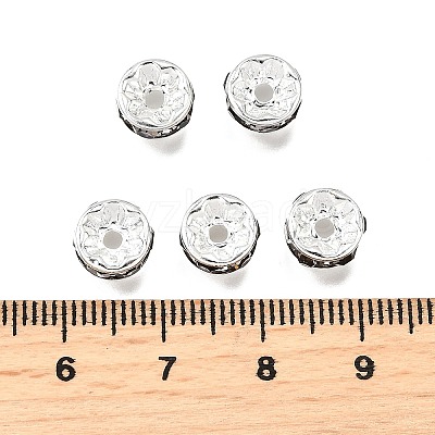 Brass Grade A Rhinestone Spacer Beads RB-A014-Z8mm-12S-1