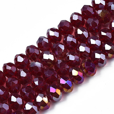 Electroplate Glass Beads Strands EGLA-A034-T6mm-B29-1