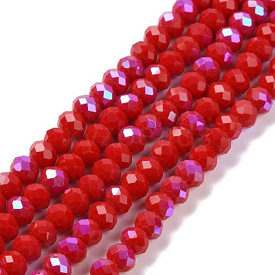 Electroplate Opaque Solid Color Glass Beads Strands EGLA-A034-P3mm-L04-1