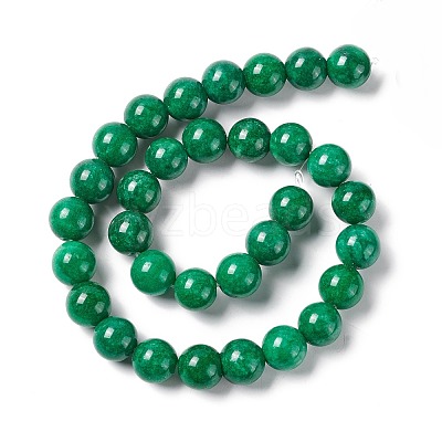 Natural White Jade Round Beads Strand G-E141-03A-1
