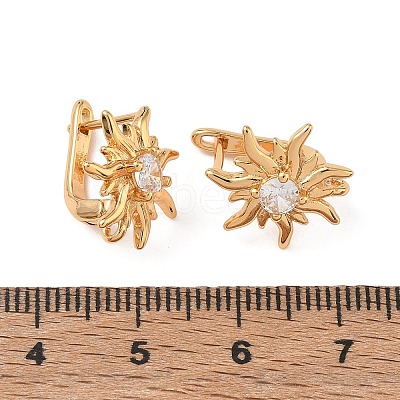 SHEGRACE Brass Micro Pave Cubic Zirconia Hoop Earring Findings XGRQ7H025-951G-1