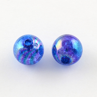Transparent Crackle Acrylic Beads CACR-R011-8mm-13-1