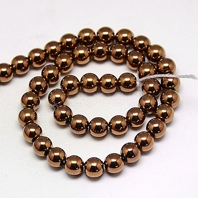 Electroplate Non-magnetic Synthetic Hematite Beads Strands G-J169A-3mm-01-1