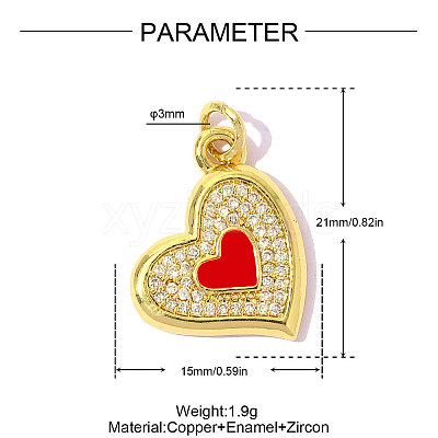 Brass Micro Pave Cubic Zirconia Pendants KK-OY015-74G-1