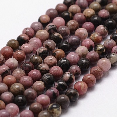 Natural Rhodonite Beads Strands G-G735-10-8mm-1