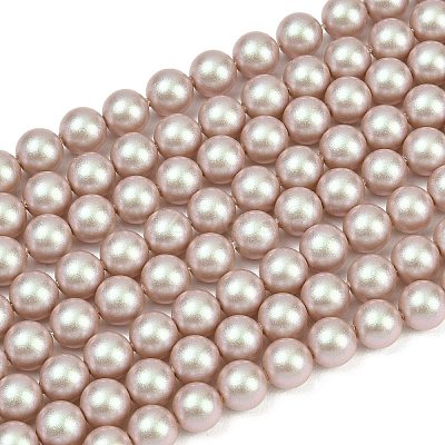 Frosted Glass Pearl Beads Strands GLAA-A044-08A-13-1