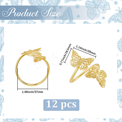 Butterfly Iron Napkin Rings AJEW-WH20070-109G-1