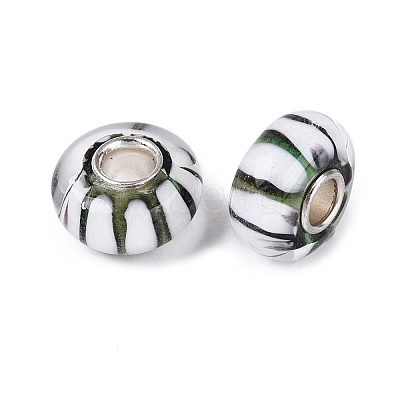 Handmade Lampwork & Brass Core European Beads LAMP-N044-01S-01-1