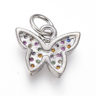 Brass Micro Pave Cubic Zirconia Charms LS-ZIRC-I032-59P-1