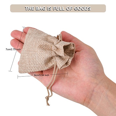 Burlap Packing Pouches Drawstring Bags X-ABAG-Q050-7x9-01-1