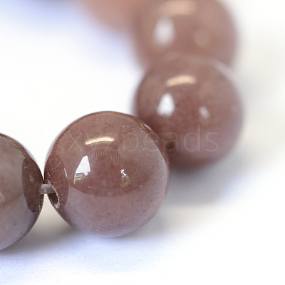 Natural Purple Aventurine Round Bead Strands G-E334-8mm-21-1