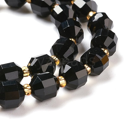 Natural Black Onyx Beads Strands G-K303-A27-8mm-1
