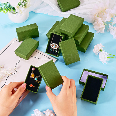 12Pcs Cardboard Paper Jewelry Storage Boxes with Sponge CON-TA0001-43D-1