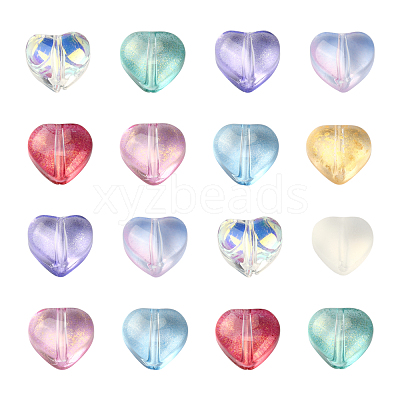 100Pcs 10 Colors Transparent Glass Beads GLAA-CJ0001-56-1