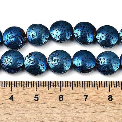 Electroplated Natural Lava Rock Beads Strands G-K388-01A-1