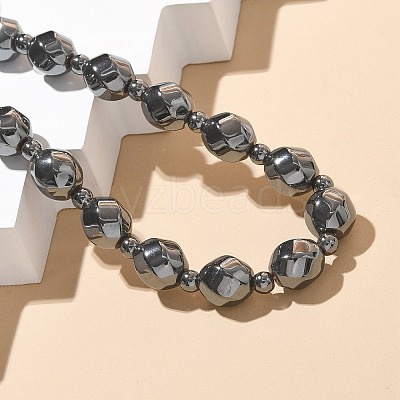 Round Twist Synthetic Non-Magnetic Hematite Beaded Necklaces NJEW-R020-04-1