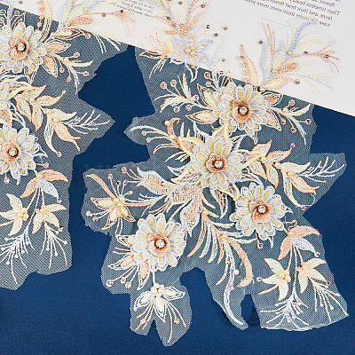 Polyester Acrylic Rhinestones Applique embroidery ABS Sequins FIND-WH20019-165A-02-1
