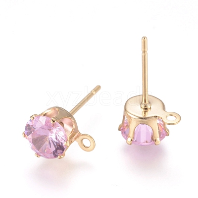 Brass Stud Earring Findings KK-L199-B-M-1