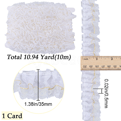 10M Polyester Polka Dot Lace Ribbons OCOR-GF0003-35A-1
