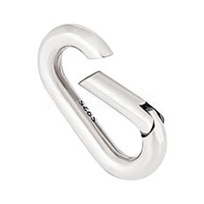 1Pc Rhodium Plated 925 Sterling Silver Spring Rings Clasp STER-PH0002-26-1
