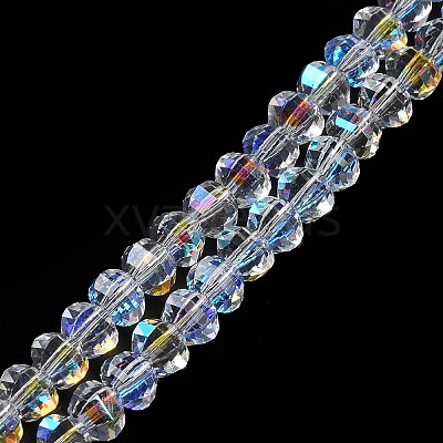 Transparent Electroplate Glass Beads Strands GLAA-Q099-H01-09-1
