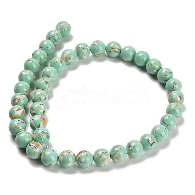 Assembled Synthetic Stone and Trochus Shell Beads Strands G-B128-08D-02-1