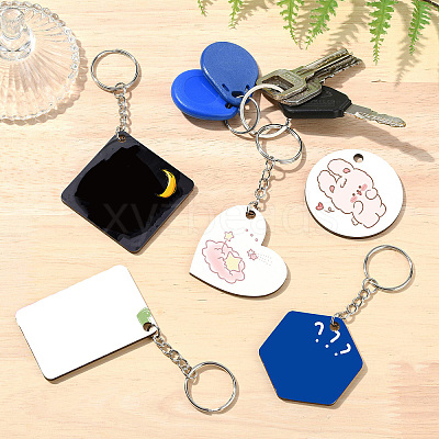 Sublimation Blanks Keychains AJEW-CJC0015-003-1