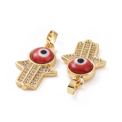 Brass Micro Pave Cubic Zirconia Pendants ZIRC-F136-02G-1