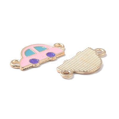 Alloy Pink Enamel Connector Charms ENAM-CJC0019-01F-1