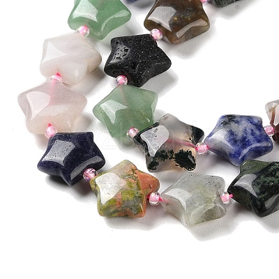 Natural & Synthetic Mixed Gemstone Beads Strands G-NH0005-025-1