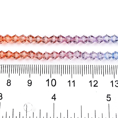 Gradient Color Baking Paint Glass Bead Strands DGLA-A039-T4mm-A015-1