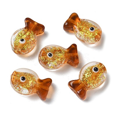 Handmade Foil Lampwork Fish Beads FOIL-Z001-01I-1
