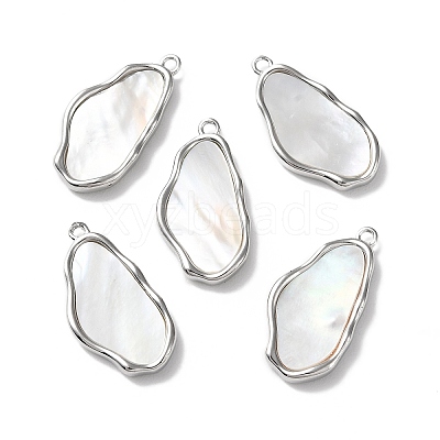 Natural White Shell Pendants BSHE-Z003-02P-1