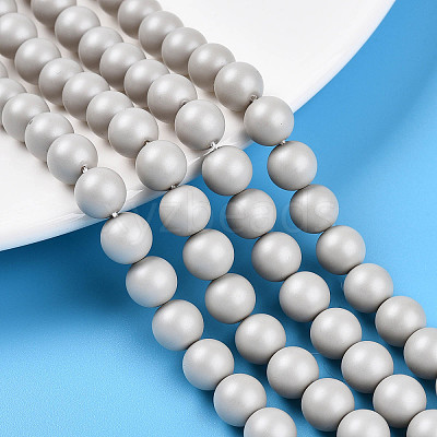 Baking Paint Pearlized Glass Pearl Bead Strands HY-N002-8mm-B05-1